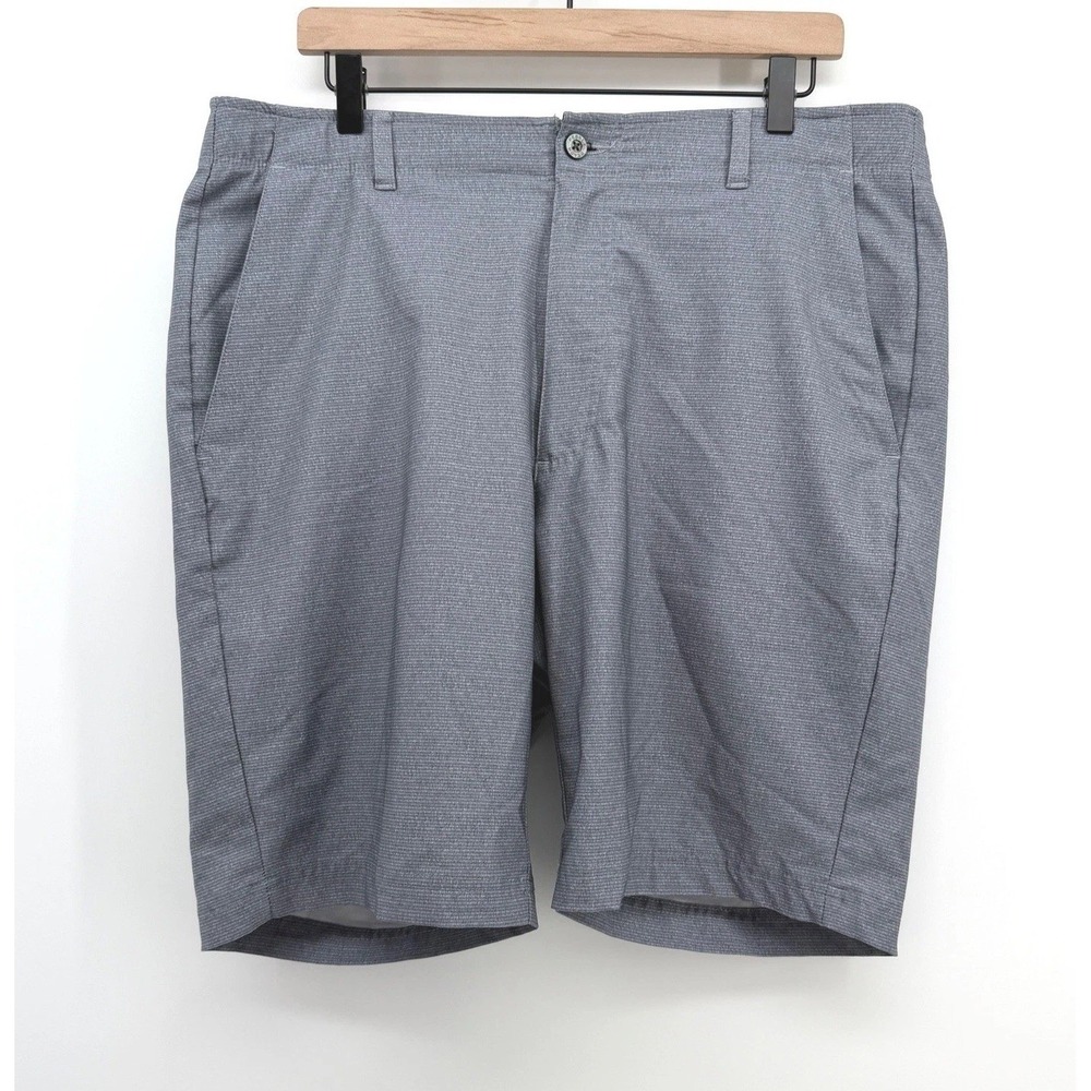 Pebble Beach Golf Shorts Mens 36 Gray Performance Stretch Flat Front Athletic